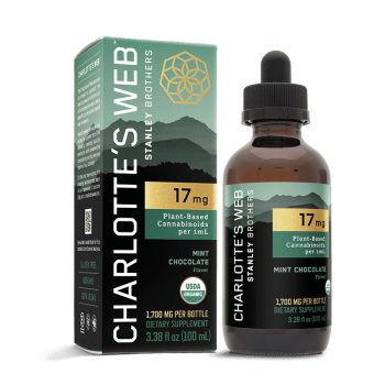 Charlotte’s Web 1700mg (1.7%) Organic Full Spectrum CBD Oil – 100ml Tincture 100ml 17mg Beauty MintChocolate front | Savage Cabbage
